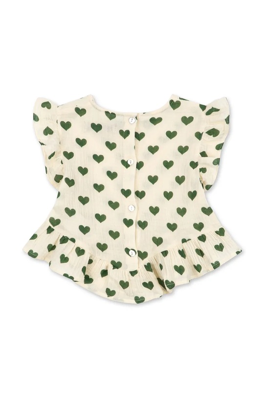 Konges Sløjd bluza z volančki otroška bombažna COCO TOP GOTS KS105327.PPY2 bež SS26