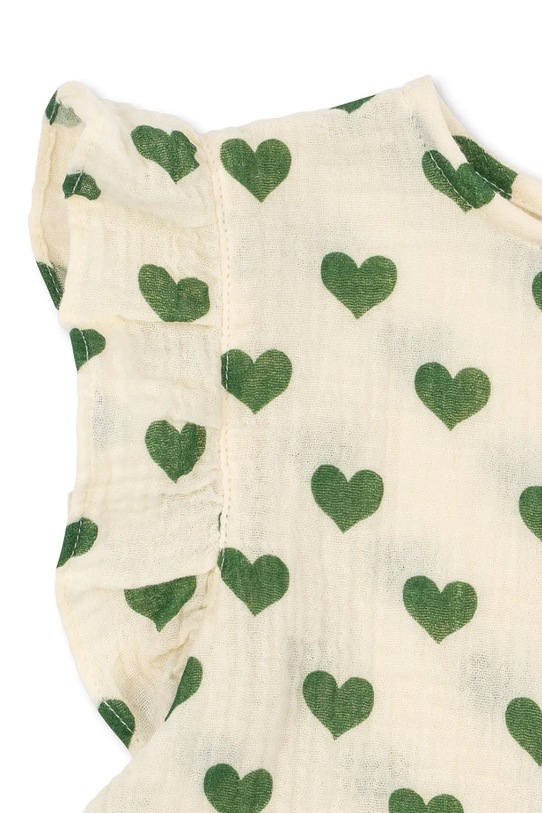 Konges Sløjd bluza z volančki otroška bombažna COCO TOP GOTS bež KS105327.PPY2