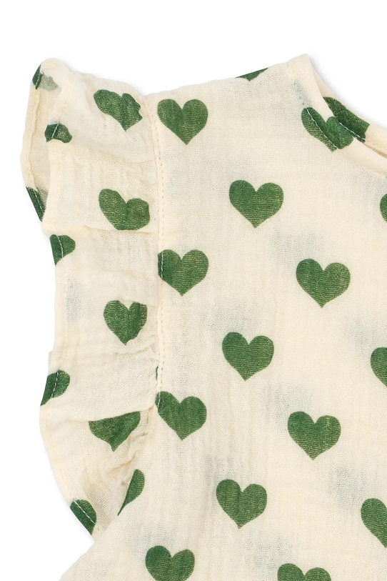 Konges Sløjd bluza z volančki otroška bombažna COCO TOP GOTS bež KS105327.PPY2