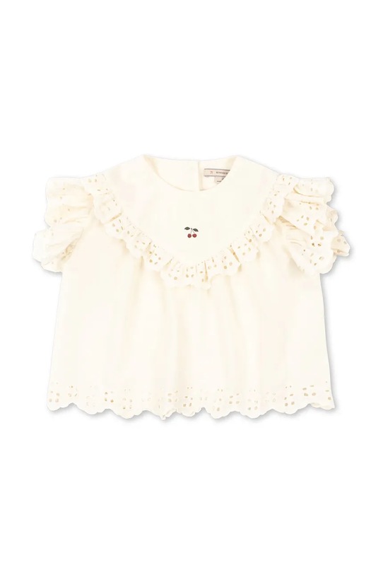 Konges Sløjd μπλούζα με βολάν παιδική βαμβακερή POSEY TOP KS105527.PPY2 μπεζ SS26