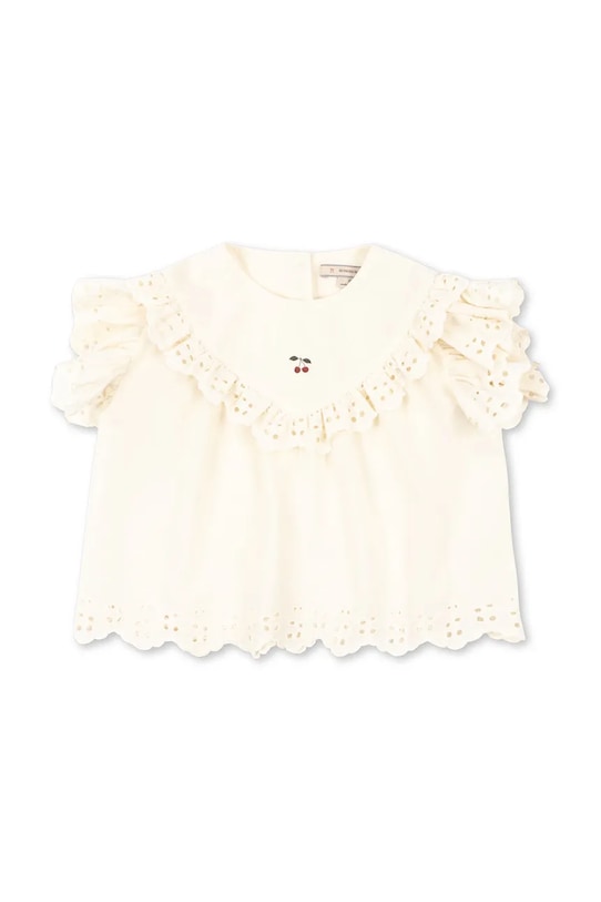 Konges Sløjd μπλούζα με βολάν παιδική βαμβακερή POSEY TOP KS105527.PPY2 μπεζ SS26