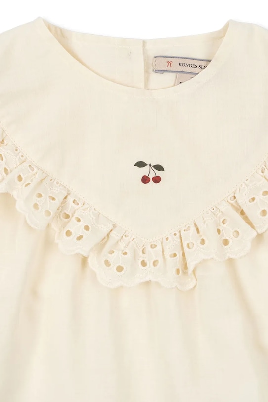 Konges Sløjd μπλούζα με βολάν παιδική βαμβακερή POSEY TOP KS105527.PPY2 μπεζ