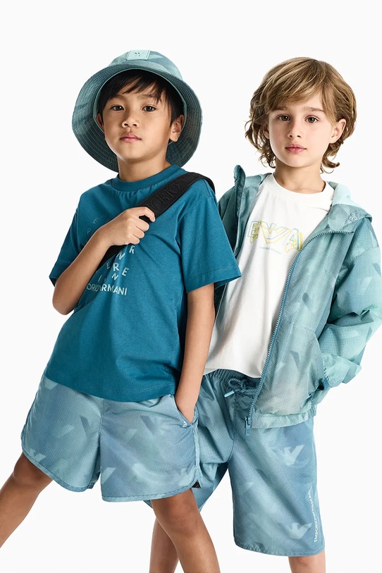 Emporio Armani szorty kąpielowe dziecięce niebieski EB001028.AF21824