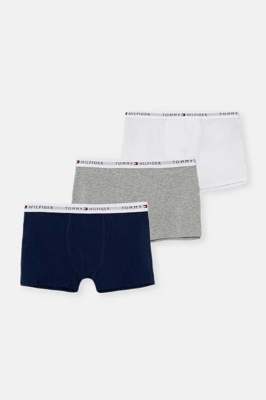 Tommy Hilfiger boxerky detské s bavlnou 3-pak sivá UB0UB00573.PPY2