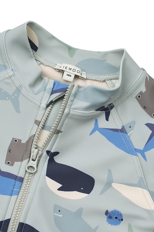 Chłopiec Liewood strój kąpielowy jednoczęściowy dziecięcy Max Printed Shortsleeve Swim Jumpsuit LW17602.PPY2 niebieski