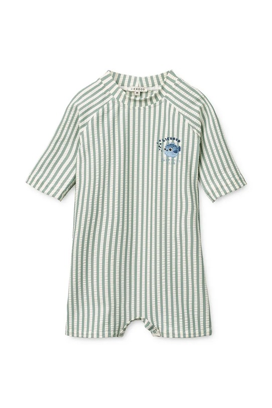 Liewood kombinezon plażowy dziecięcy Thor Seersucker Baby Swim Jumpsuit zielony LW20438.PPY2