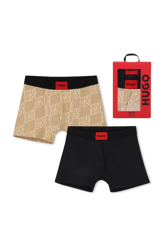Dječje bokserice HUGO 2-pack bez uzorka crna G01170.162.174
