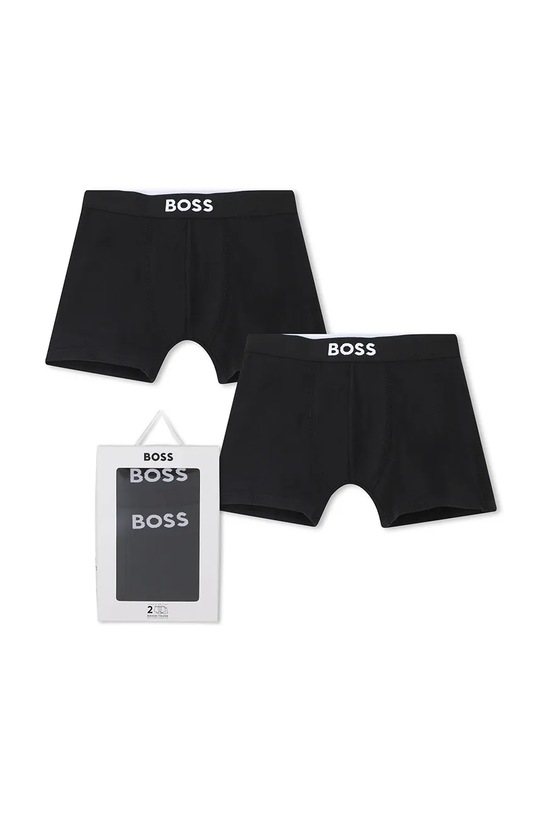 Otroške boksarice BOSS 2-pack Oprijete boksarice črna J52665.162.174