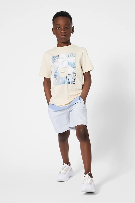 Otroške kopalne kratke hlače BOSS modra J52903.114.140