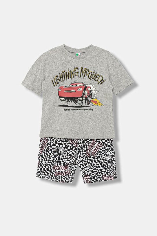 United Colors of Benetton piżama dwuczęściowa dziecięca bawełniana szary 30960P09V.G.Stagionale