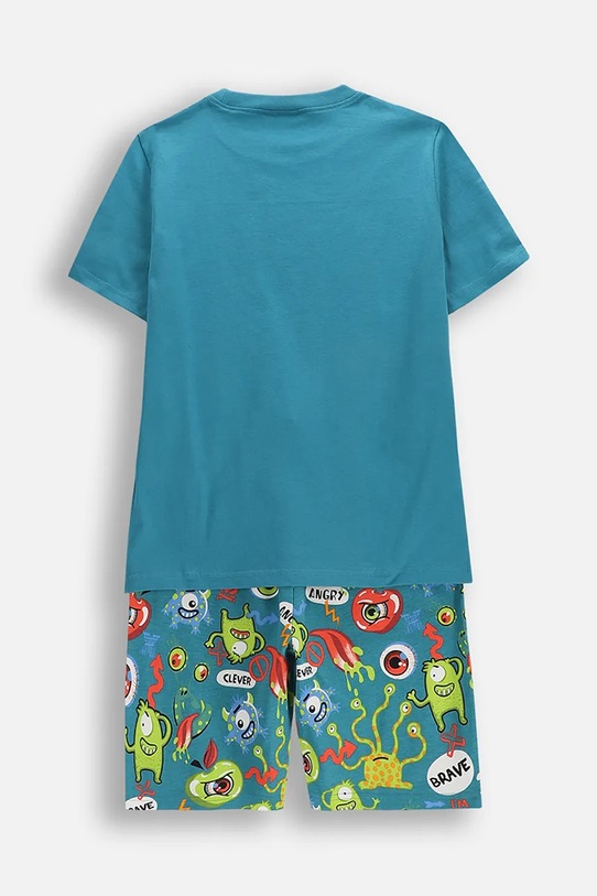 Coccodrillo piżama dziecięca bawełniana WC6448212PJS turkusowy SS26