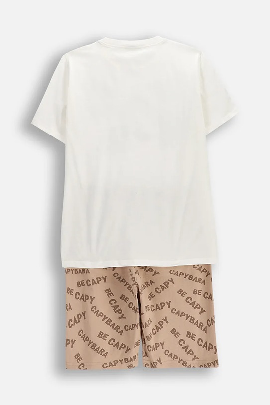 Coccodrillo piżama dziecięca bawełniana WC6448218PJS beżowy SS26