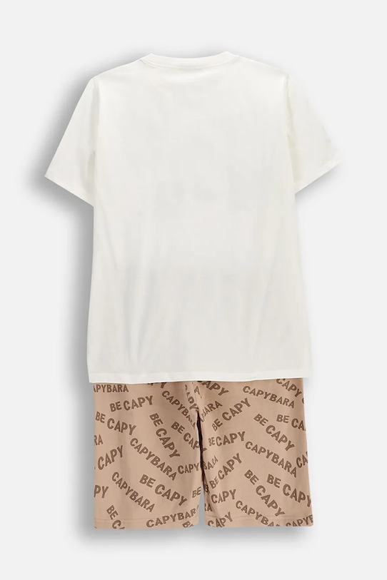 Coccodrillo piżama dziecięca bawełniana WC6448218PJS beżowy SS26