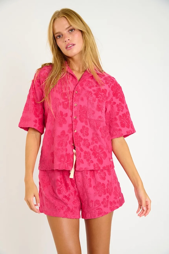 Πουκάμισο παραλίας Banana Moon Hibisponge ροζ ANCORA.HIBISPON