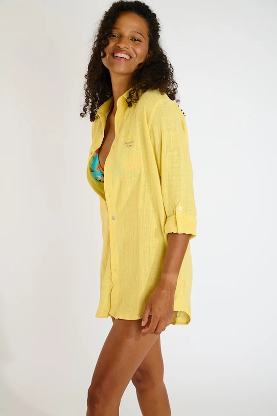 Одежда Хлопковая пляжная рубашка Banana Moon Zelena GAREL.ZELENA жёлтый