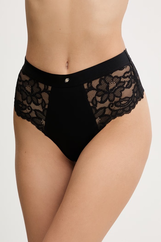 BOSS stringi HW BRIEF BLOSSOM dzianina czarny 50556189