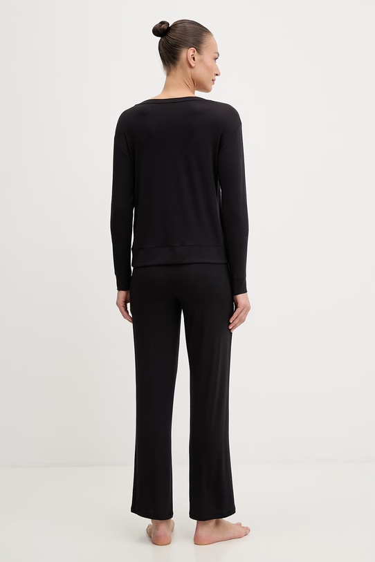 BOSS pyžamo dámske z viskózy Element Long Set 50557088 čierna SS26