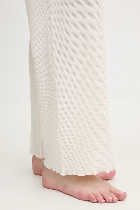 Долнище на пижама BOSS Cosy Waffle Pants бежов 50557176