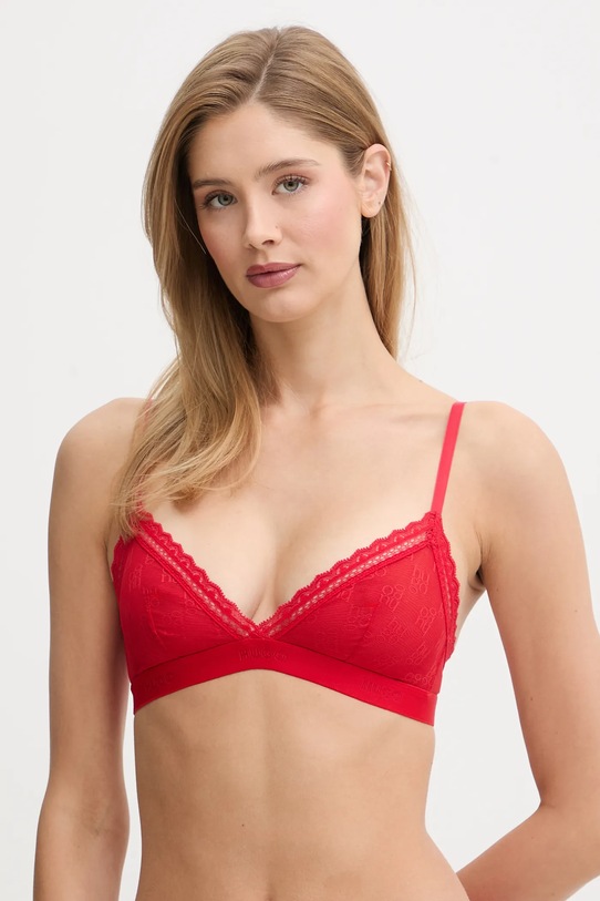 HUGO biustonosz SARTORIAL TRIANGLE koronka czerwony 50557213