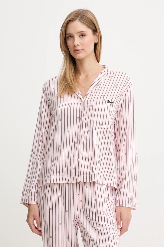HUGO koszula piżamowa SARTORIAL SHIRT tkanina różowy 50556675