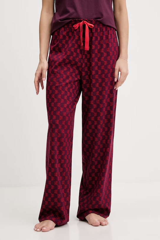 HUGO spodnie piżamowe CASUAL PANTS dzianina fioletowy 50556937