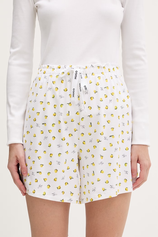 HUGO σορτς πιτζάμας γυναικεία με μοντάλ CASUAL SHORTS μπεζ 50556938