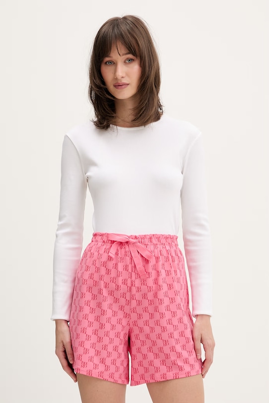 HUGO σορτς πιτζάμας γυναικεία με μοντάλ CASUAL SHORTS 50556938 ροζ SS26