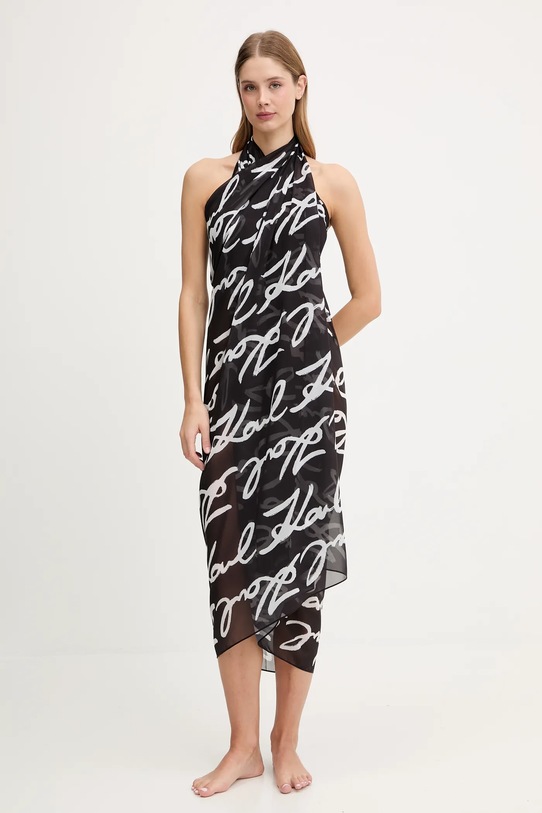 Karl Lagerfeld pareo KARL SIGNATURE B1W46061 czarny SS26