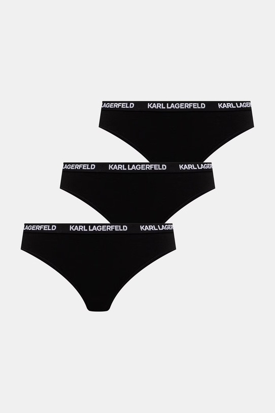 Karl Lagerfeld stringi damskie z bawełną 3-pack czarny B1W47031