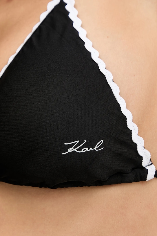 Karl Lagerfeld biustonosz kąpielowy SIGNATURE SCALLOP czarny B1W46019