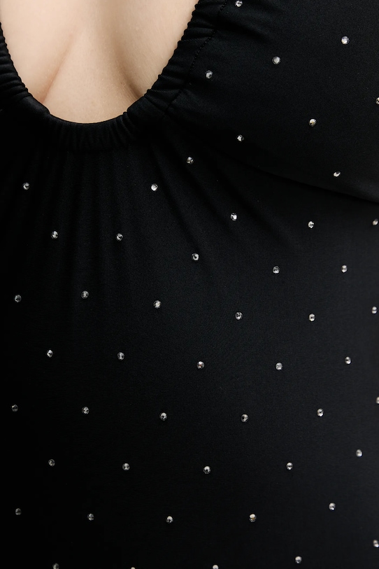 Karl Lagerfeld jednoczęściowy strój kąpielowy IKON RHINESTONE czarny B1W46054