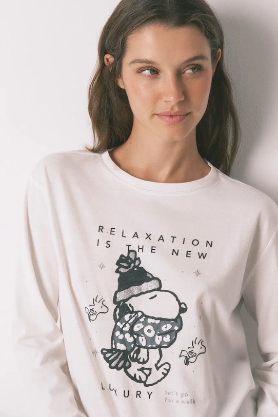 women'secret piżama SNOOPY beżowy 3132161