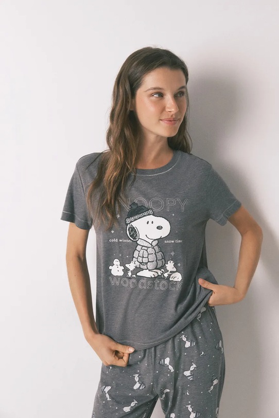 Odzież women'secret piżama SNOOPY 3132165 szary