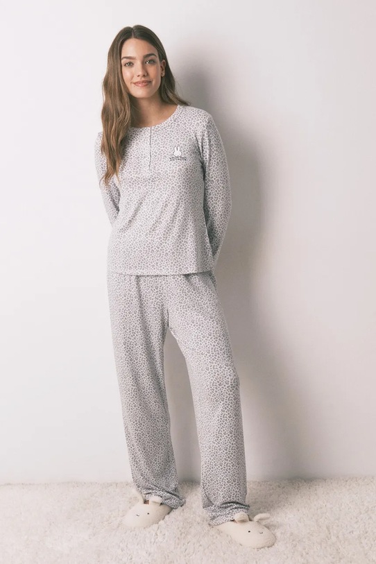 Pyžamo women'secret potlač sivá 3132167