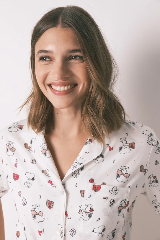 women'secret piżama bawełniana SNOOPY beżowy 3132214