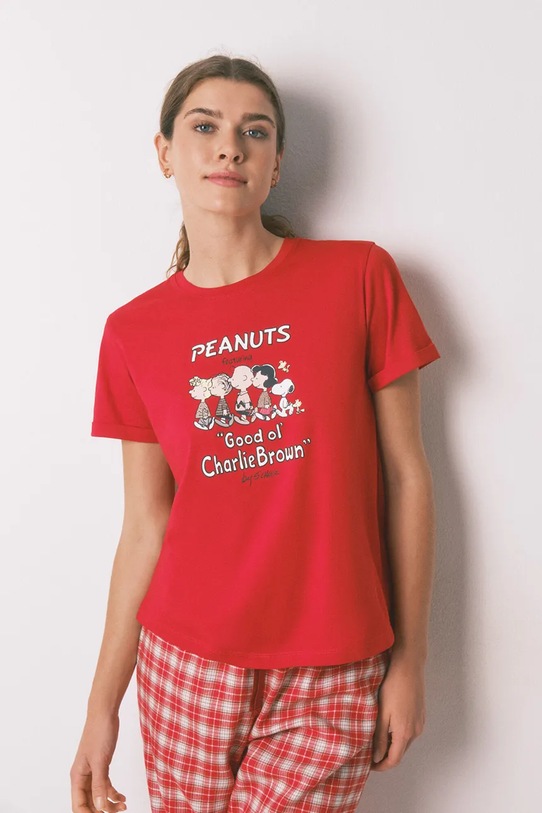 Odzież women'secret komplet piżamowy SNOOPY 3132220 czerwony