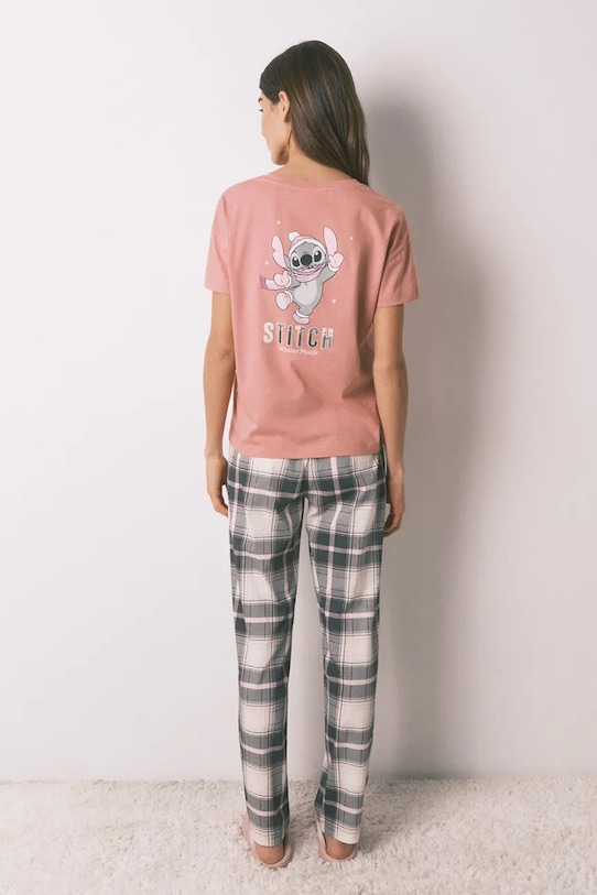 women'secret piżama bawełniana LILO & STITCH 3132221 szary SS26