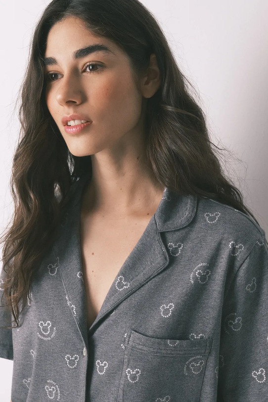 women'secret piżama bawełniana szary 3132222