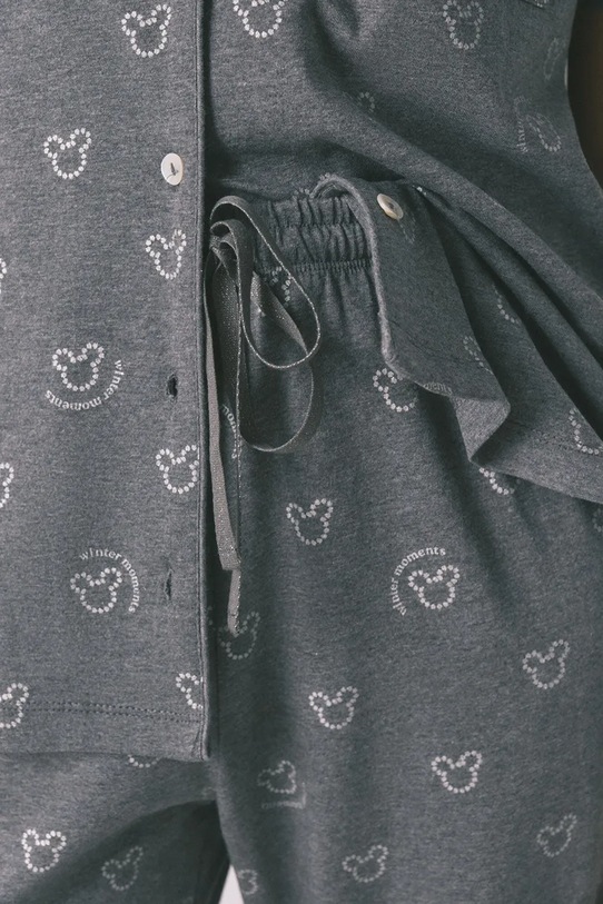 women'secret piżama bawełniana 3132222 szary