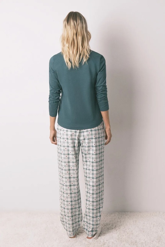 Βαμβακερή μπλούζα πιτζάμας με μακριά μανίκια women'secret πράσινο 3272323