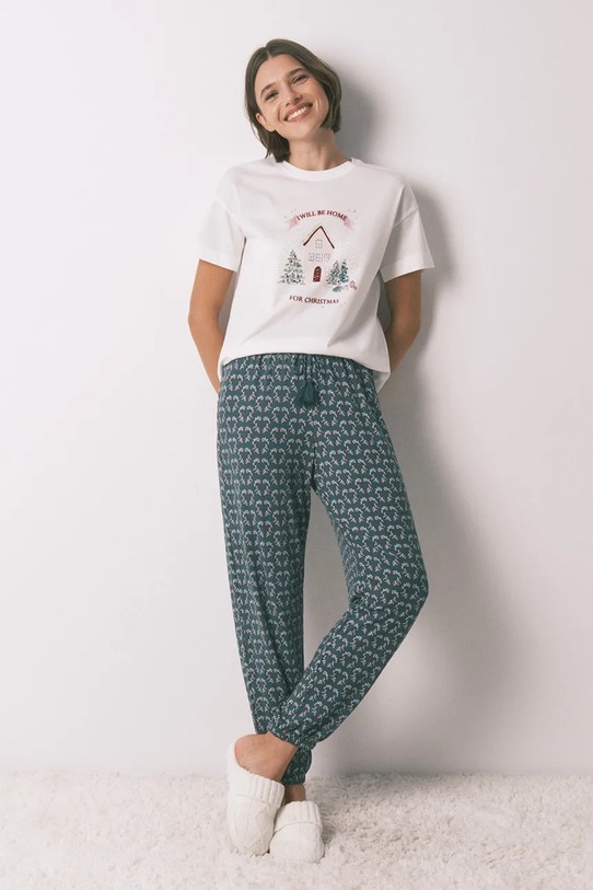 Odzież women'secret t-shirt piżamowy bawełniany 3272327 beżowy