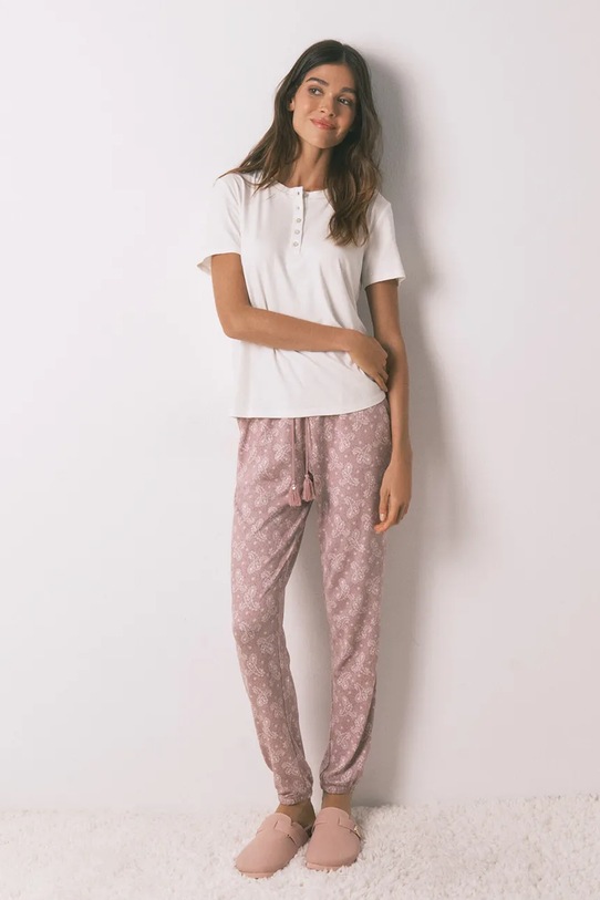 Odzież women'secret t-shirt piżamowy 3272330 beżowy