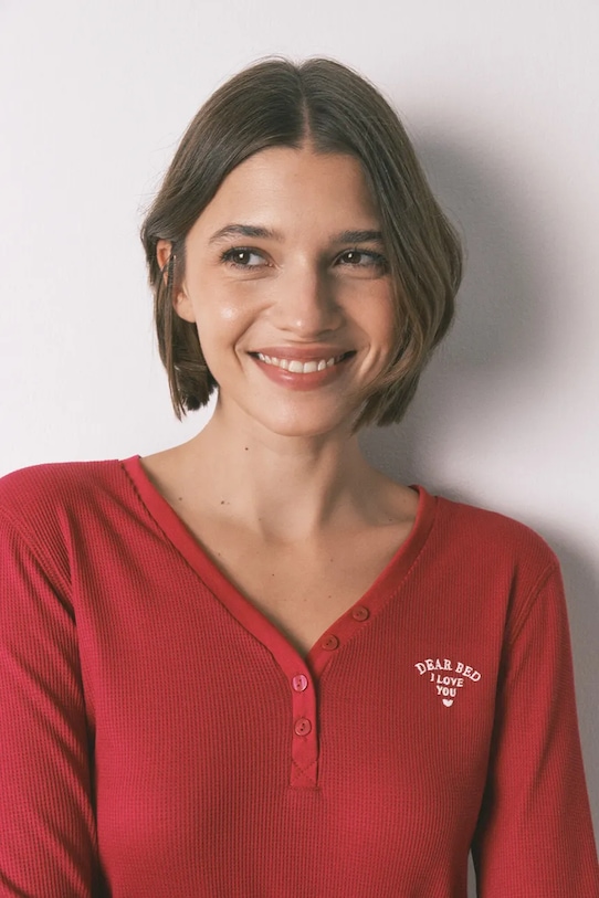 women'secret longsleeve piżamowy czerwony 3272335