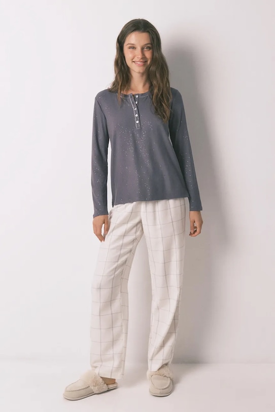 Одяг Піжамний лонгслів women'secret 3272338 сірий