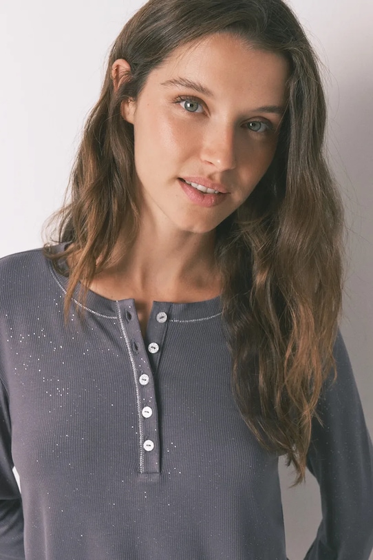 Піжамний лонгслів women'secret сірий 3272338