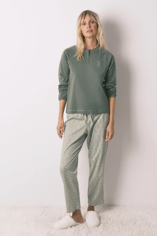 Σετ βαμβακερές πιτζάμες women'secret βαμβάκι πράσινο 3592466