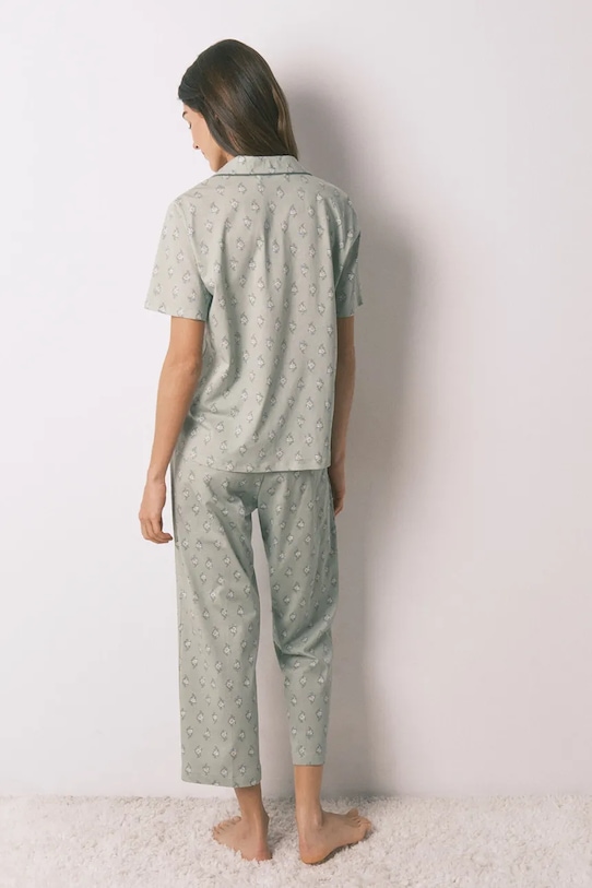 women'secret komplet piżamowy bawełniany 3592468 zielony SS26