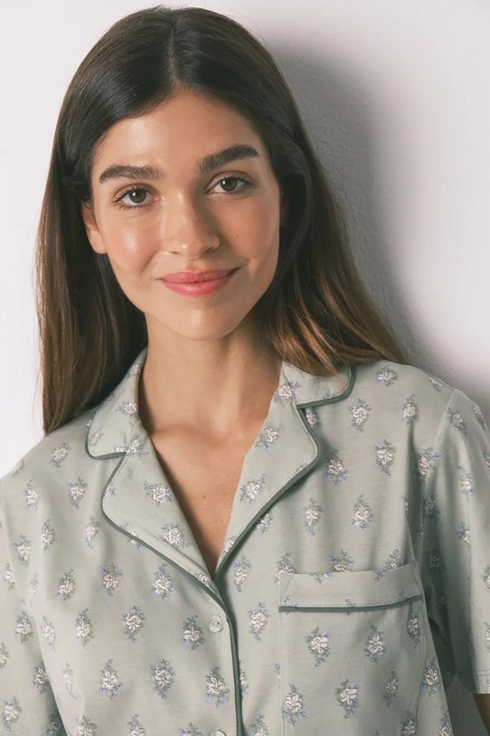 women'secret komplet piżamowy bawełniany zielony 3592468