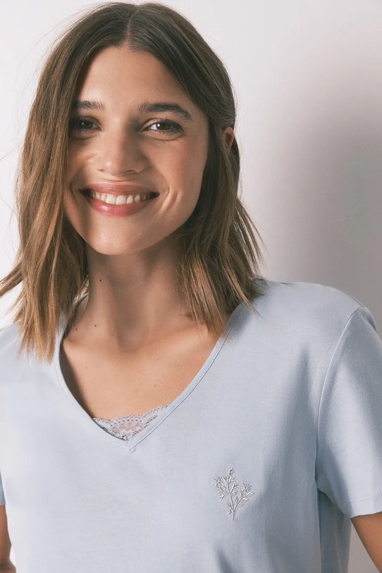 women'secret komplet piżamowy bawełniany niebieski 3592471