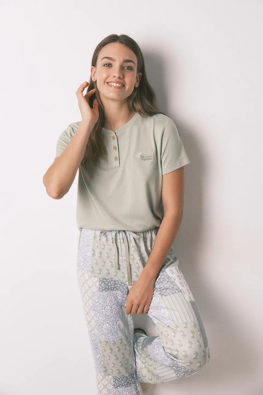 Odzież women'secret komplet piżamowy 3592473 zielony